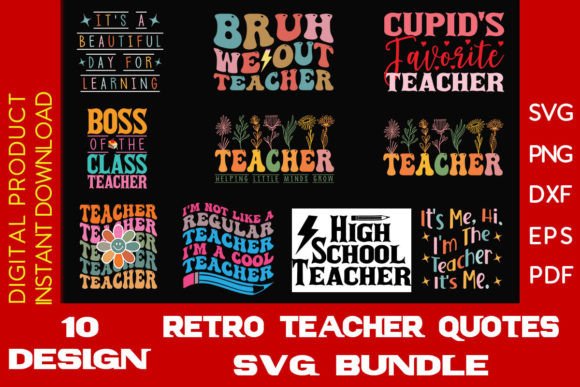 Retro Teacher Quotes SVG Bundle: A Designer's Stitching Review